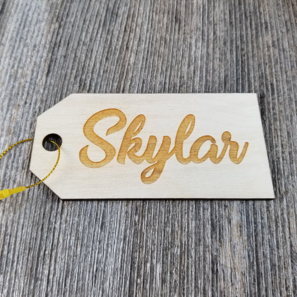 Personalized Christmas Stocking Name Tags - Wood Name Tags - Personali –  Happy Wood Products